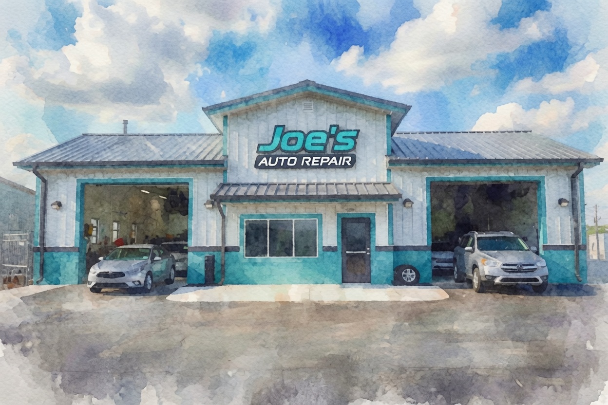 Joe's Auto Repair storefront — your client